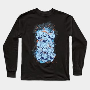 Blue Blobs Long Sleeve T-Shirt